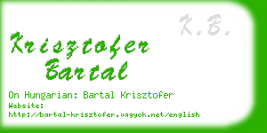 krisztofer bartal business card